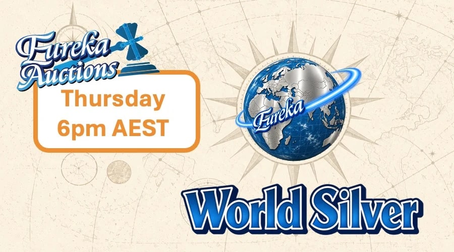 Eureka Auctions LIVE - Around the World in 80 Lots of SILVER! eBay : 6pm Thurs 24th Sep AEST
