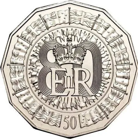 Lot 20 — 2006 50c QEII 80th Birthday - Unc