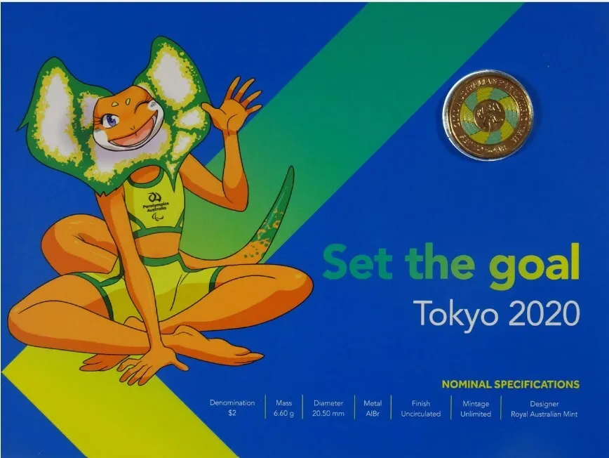 Lot 24 — 2020 Paralympic $2 Coloured Coin