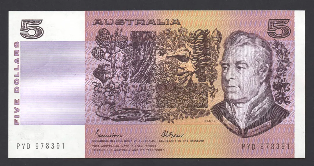 Lot 45 — 1985 $5 Johnston/Fraser Gothic General Prefix [PYD]