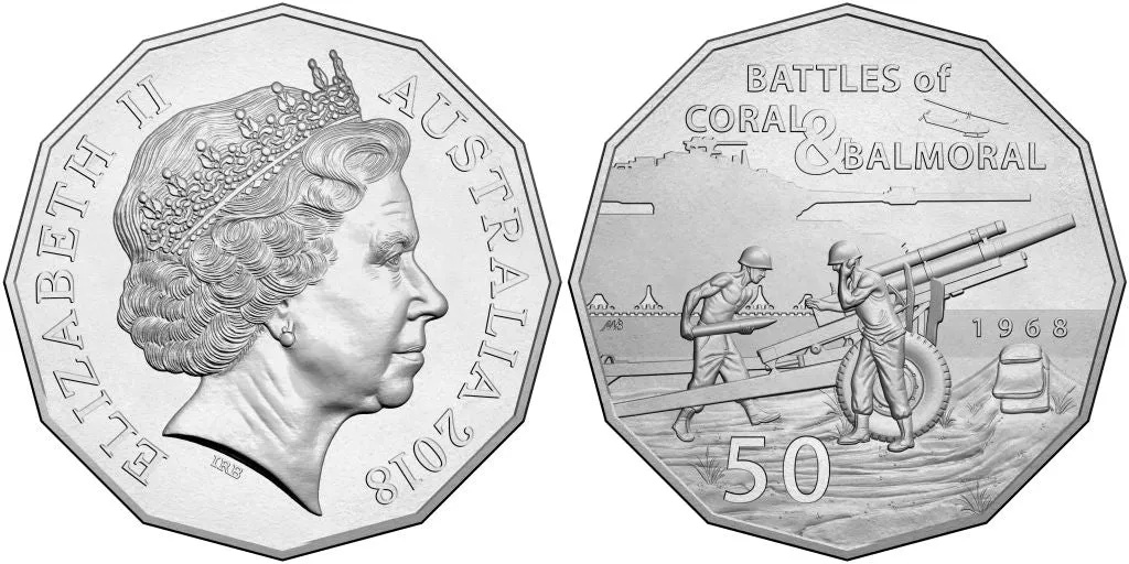 Lot 33 — 2018 50c Battle of Coral & Balmoral - Unc