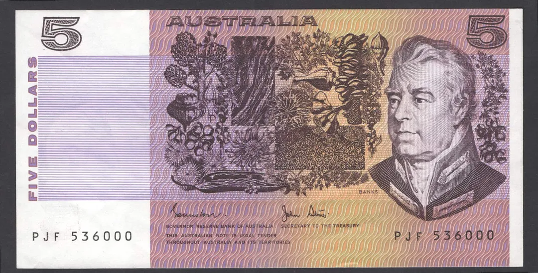 Lot 36 — $5 : Serial # PJF 536000