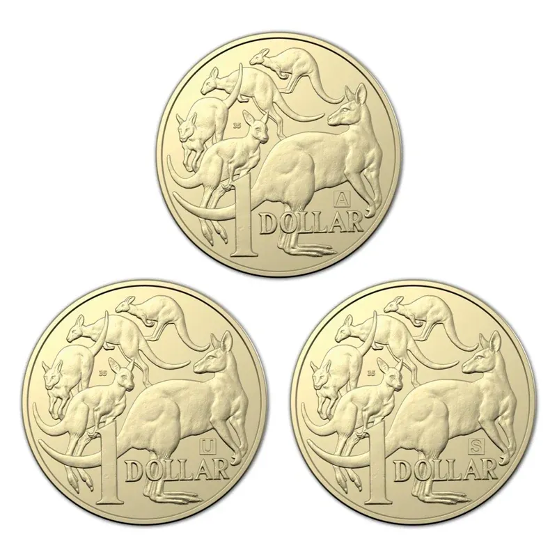 Lot 8 — 2019 $1 20 sets of 'A', 'U', 'S' privy mark coins - 35th anniversary of $1 coin (60 lightly circulated coins)