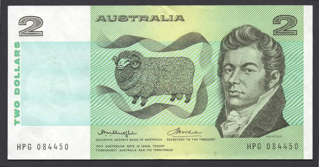 Lot 22 — 1976 $2 Knight/Wheeler Gothic Centre Thread General Prefix [HPG]