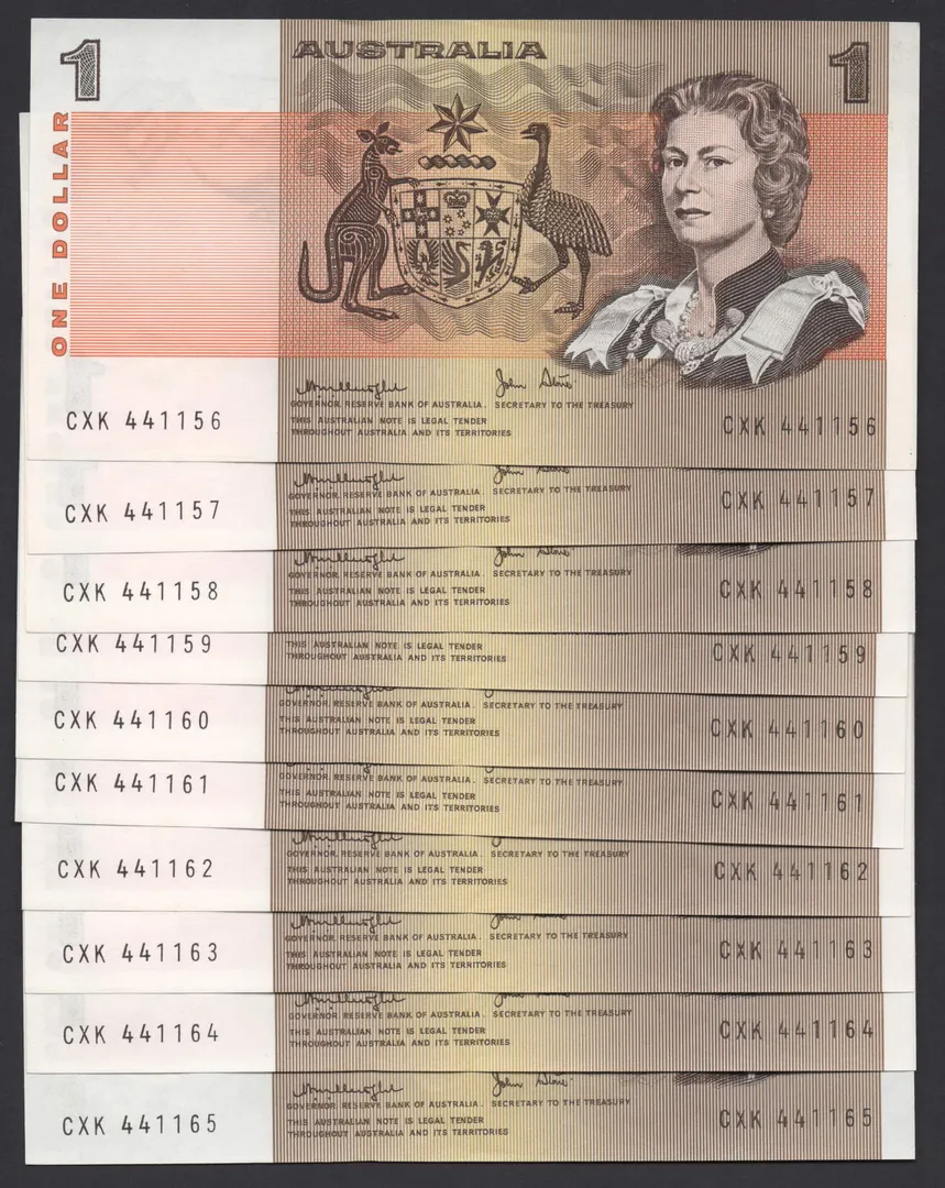 Lot 11 — 1979 $1 Knight/Stone General Prefix Run of 10 [CXK]
