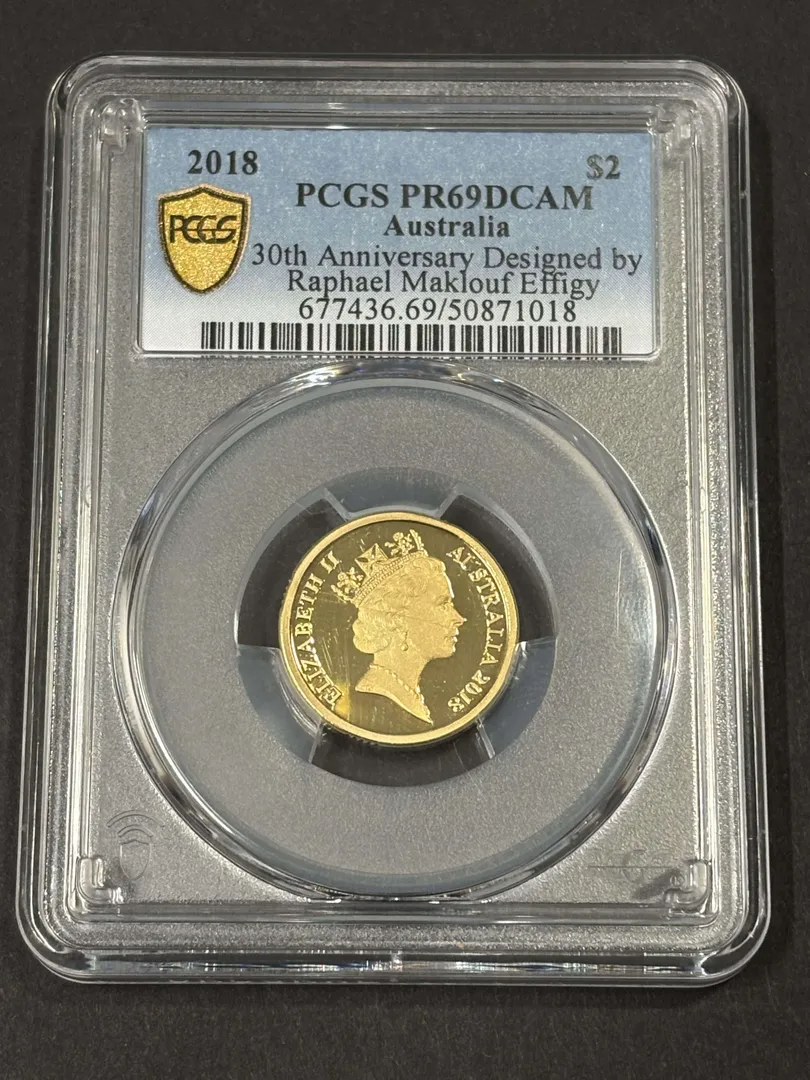 Lot 40 — 2018 $2 30th Anniversary Raphael Maklouf Effigy from the tiny mintage 3 coin Proof set