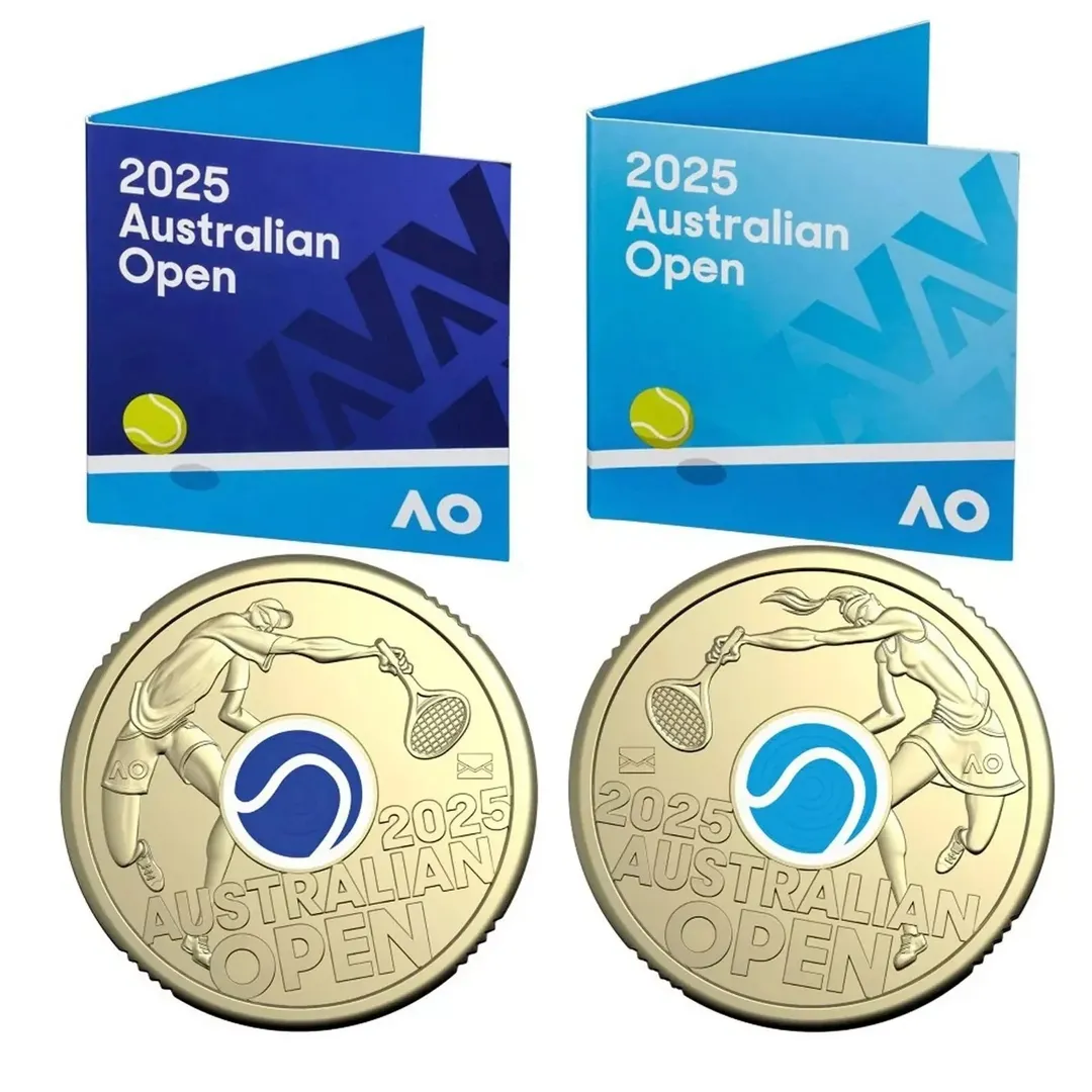 Lot 16 — 2025 Australian Open - Pair of Mens & Womens $2 Coins