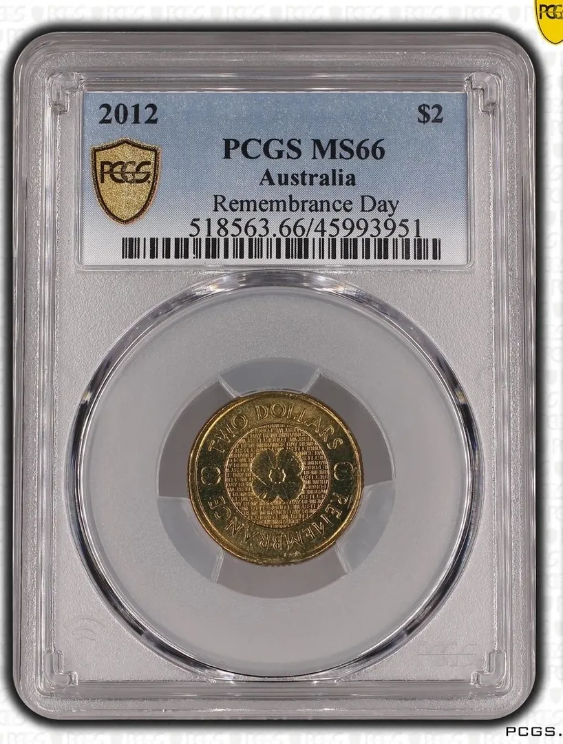 Lot 29 — 2012 $2 Remembrance Gold Poppy MS66