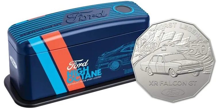 Lot 48 — 2018 Ford High Octane Collectors Tin - 7x 50c Coin Collection