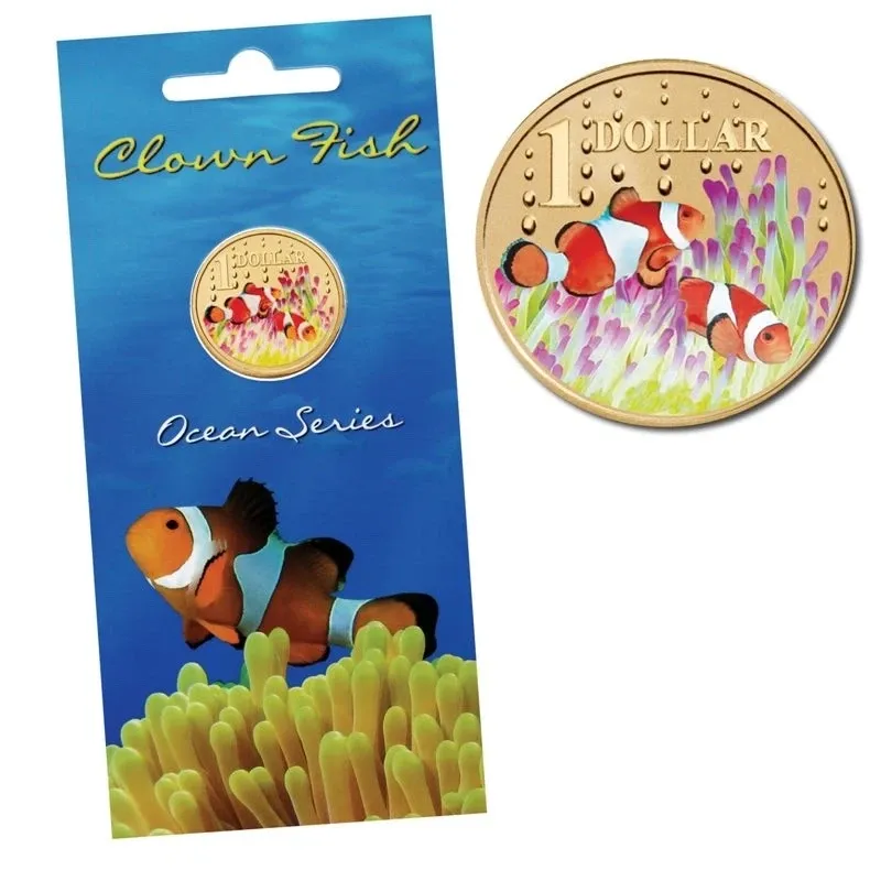 Lot 31 — $1 Clown Fish – Ocean Series Carded Coin