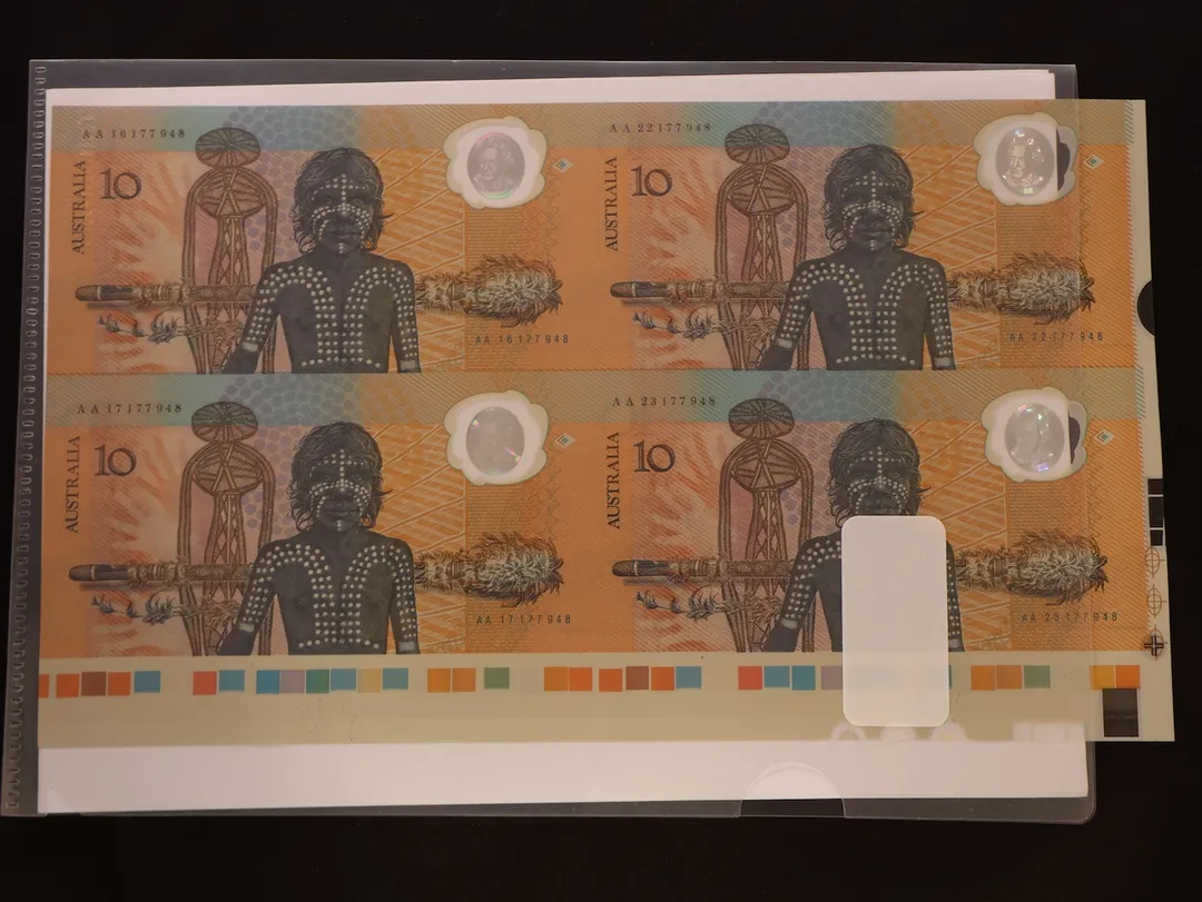 Lot 28 — $10 1988 Uncut Block of 4
