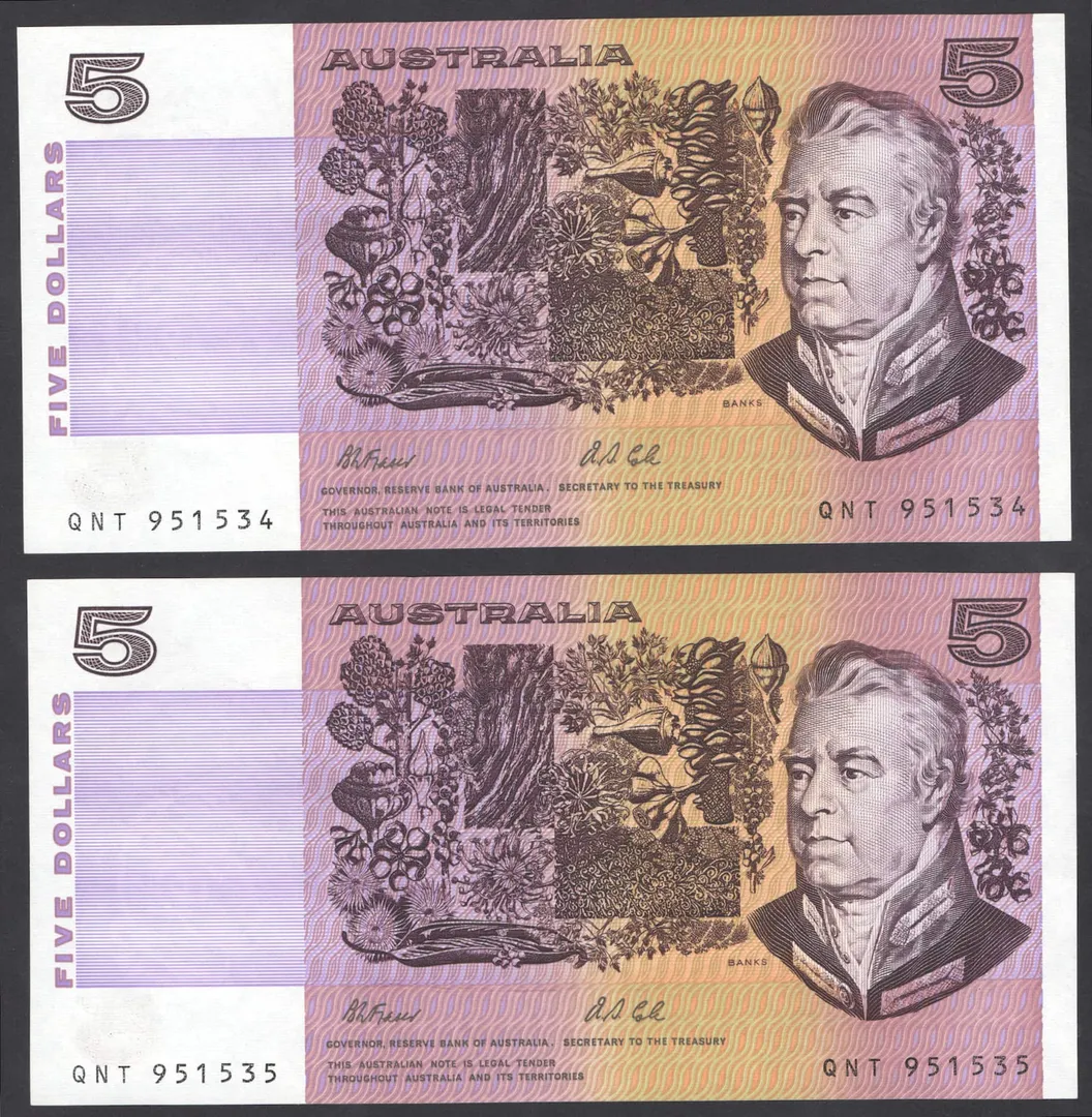 Lot 45 — $5 : Serial # QNT 951534-535