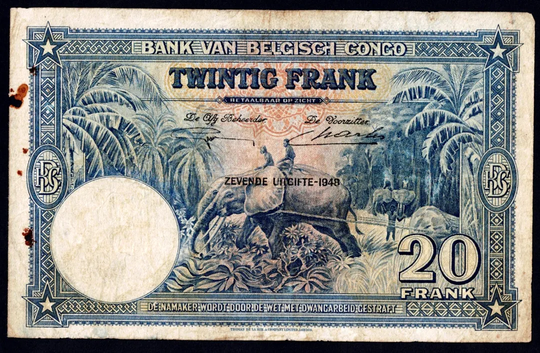 Lot 29 — Belgian Congo, 1948, 20 Francs