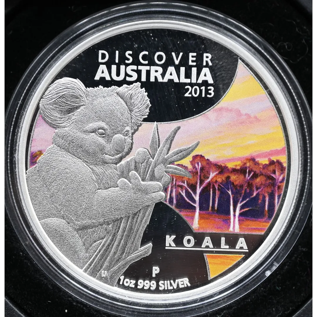 Lot 30 — Discover Australia Series - 2013 Koala 1oz Pure Silver Coloured Proof