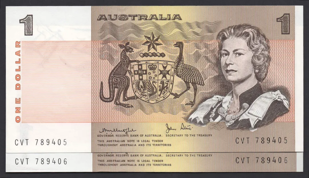 Lot 10 — 1979 $1 Knight/Stone General Prefix Pair [CVT]