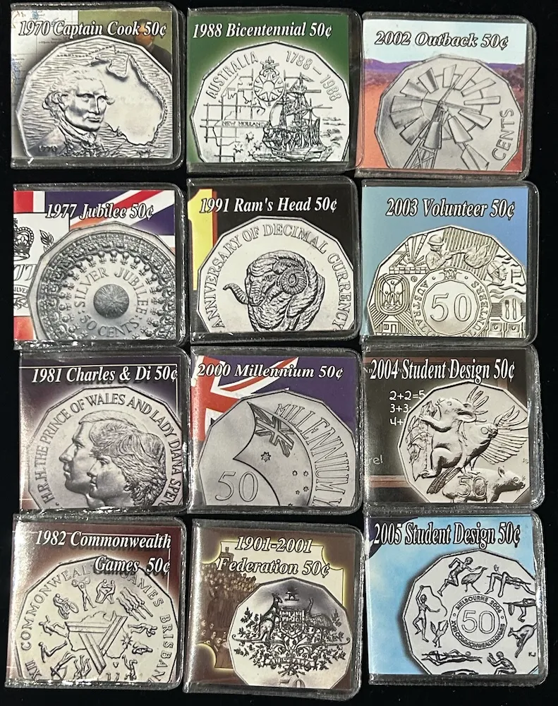 Lot 26 — Australian 12x 50c Coin Packs / Collection