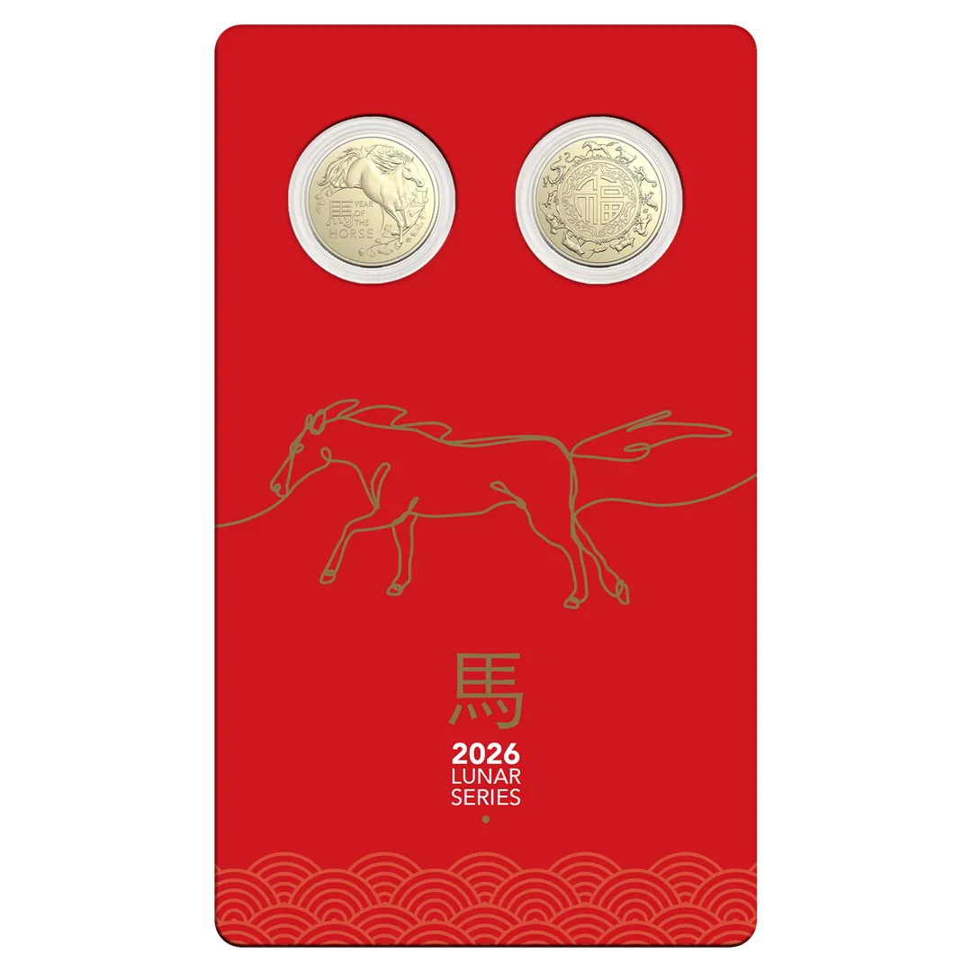 Lot 46 — Lunar $1 uncirculated two-coin set - 2026 Horse