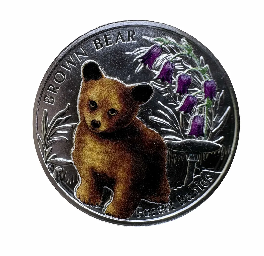 Lot 14 — 2014 $1 Nieu Forest Babies Series - The Brown Bear .999 (17.48g silver)