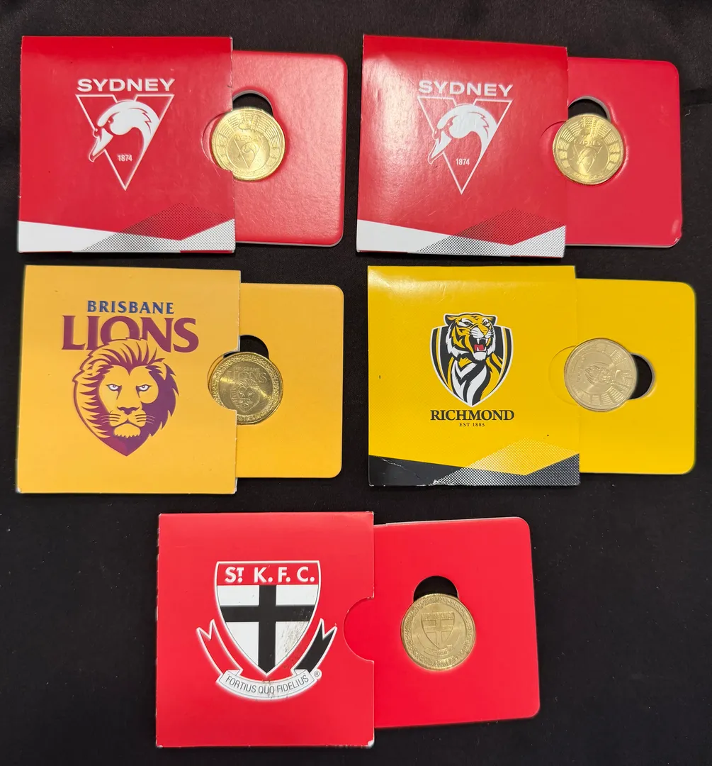 Lot 36 — AFL - 5 Coins in Card