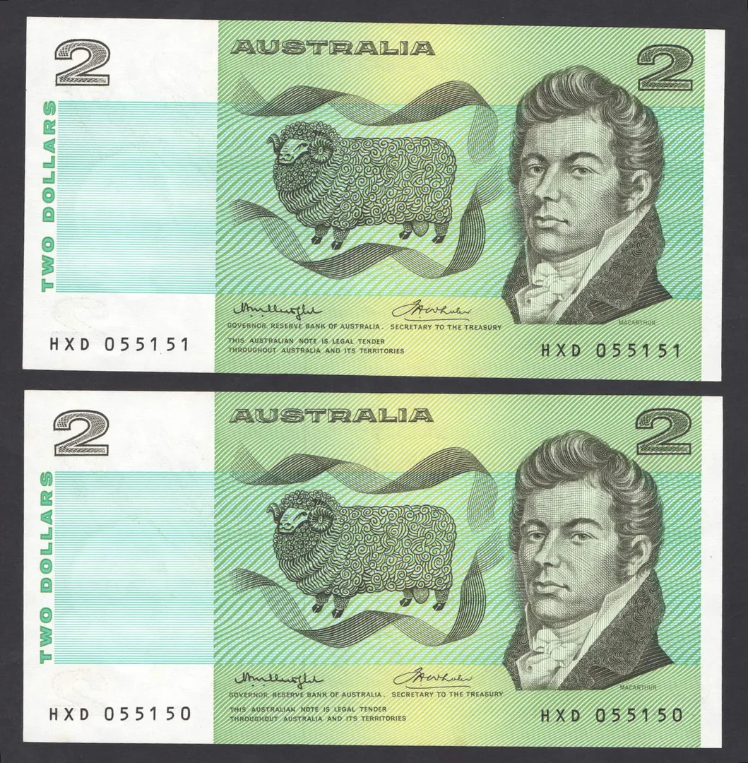 Lot 20 — $2 : Serial # HXD 055150-151