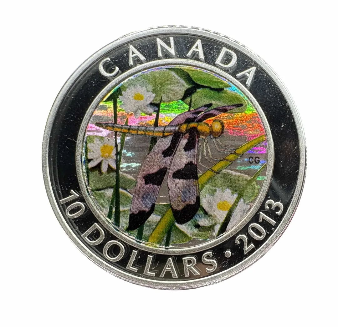 Lot 47 — 2013 $10 CAD Canada Twelve-Spotted Skimmer Fine Silver Coin .999 (15.87g silver) Proof