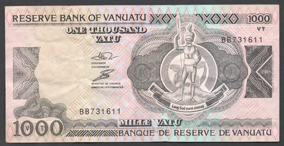 Lot 4 — Reserve Bank of Vanuatu 1000 Vatu Banknote