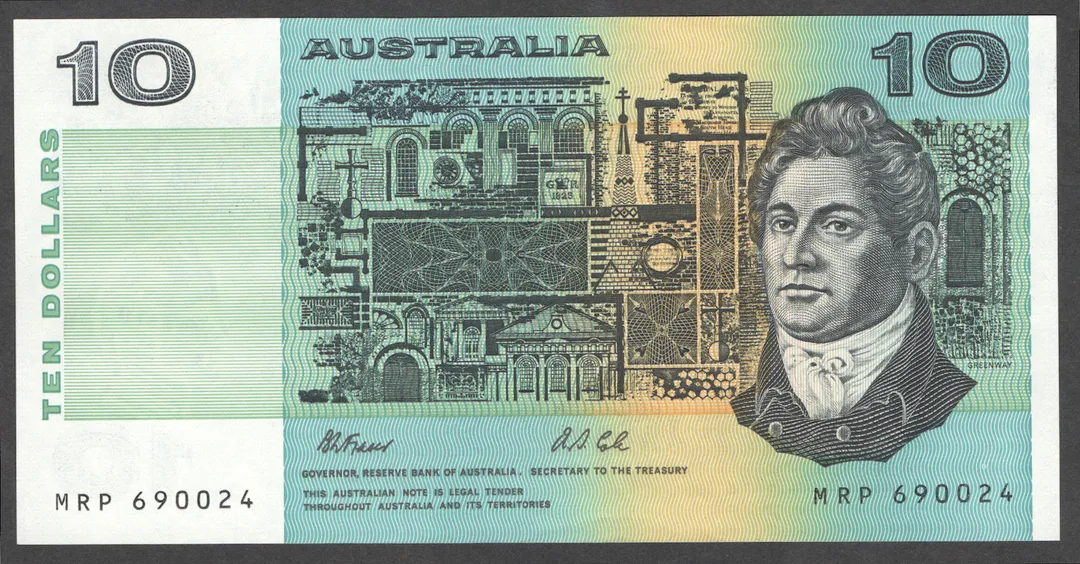 Lot 46 — 1991 $10 Fraser/Cole No PIL [MRP] EF