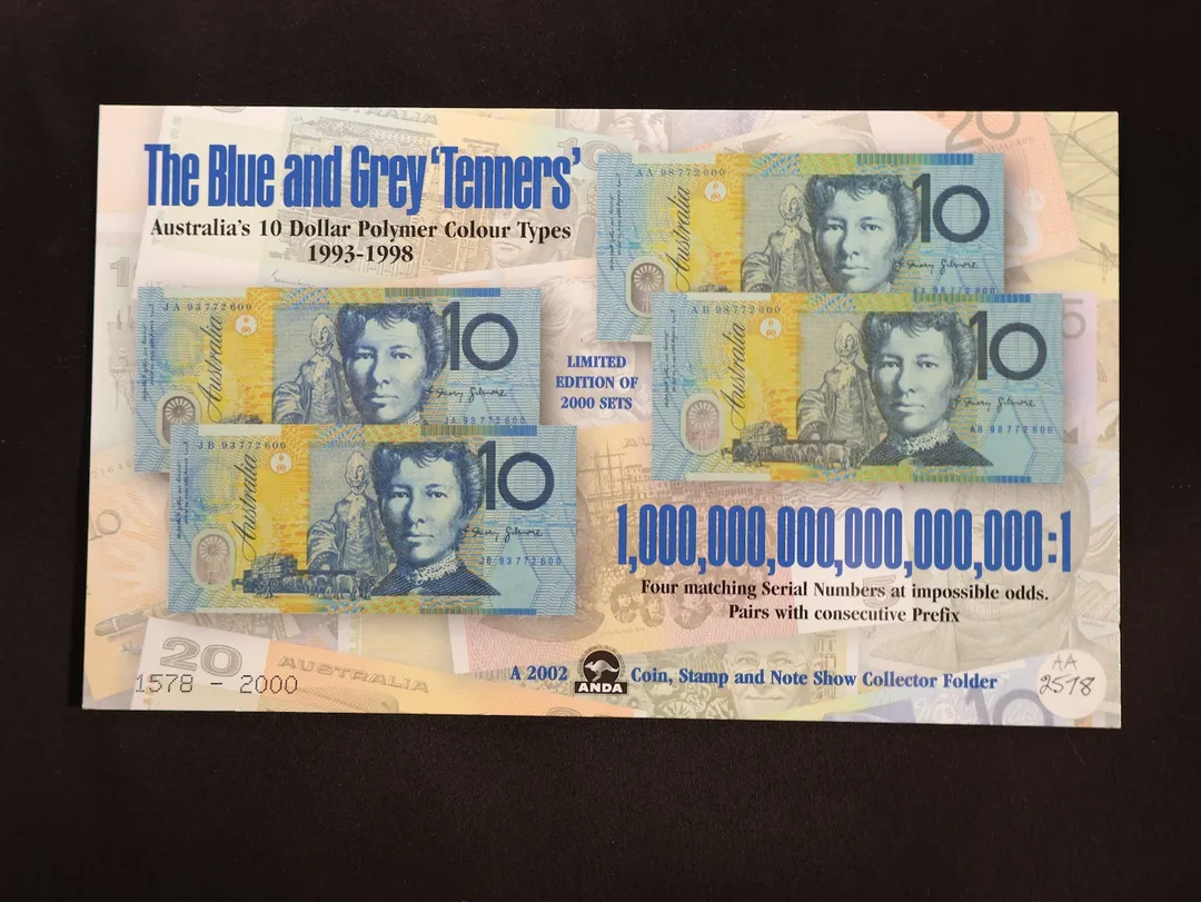 Lot 34 — 2002 ANDA Blue and Grey Tenners Folder