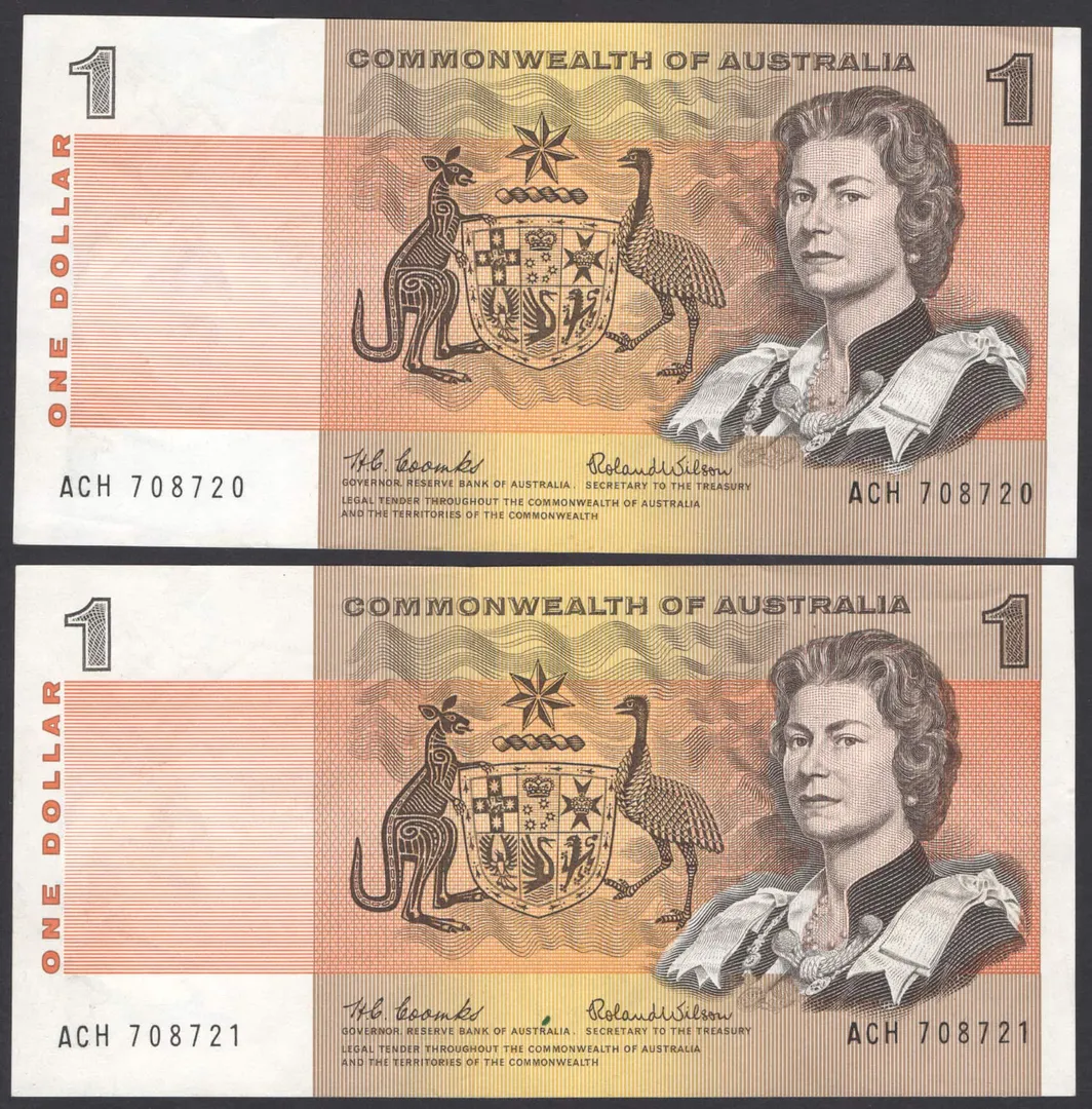 Lot 2 — $1 : Serial # ACH 708720-721