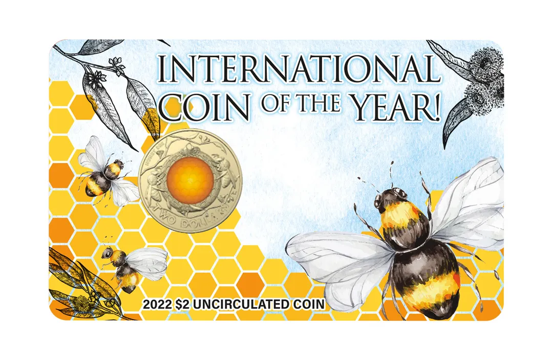 Lot 4 — BIN: 2022 $2 Honeybee Carded Coin - International Coin of the Year