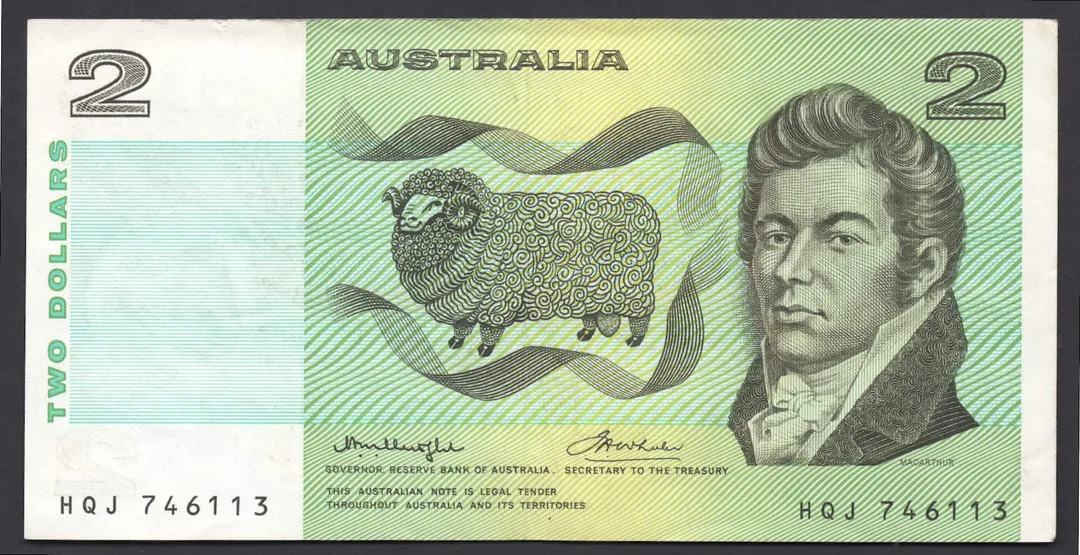 Lot 23 — 1976 $2 Knight/Wheeler OCRB Centre Thread General Prefix [HQJ]