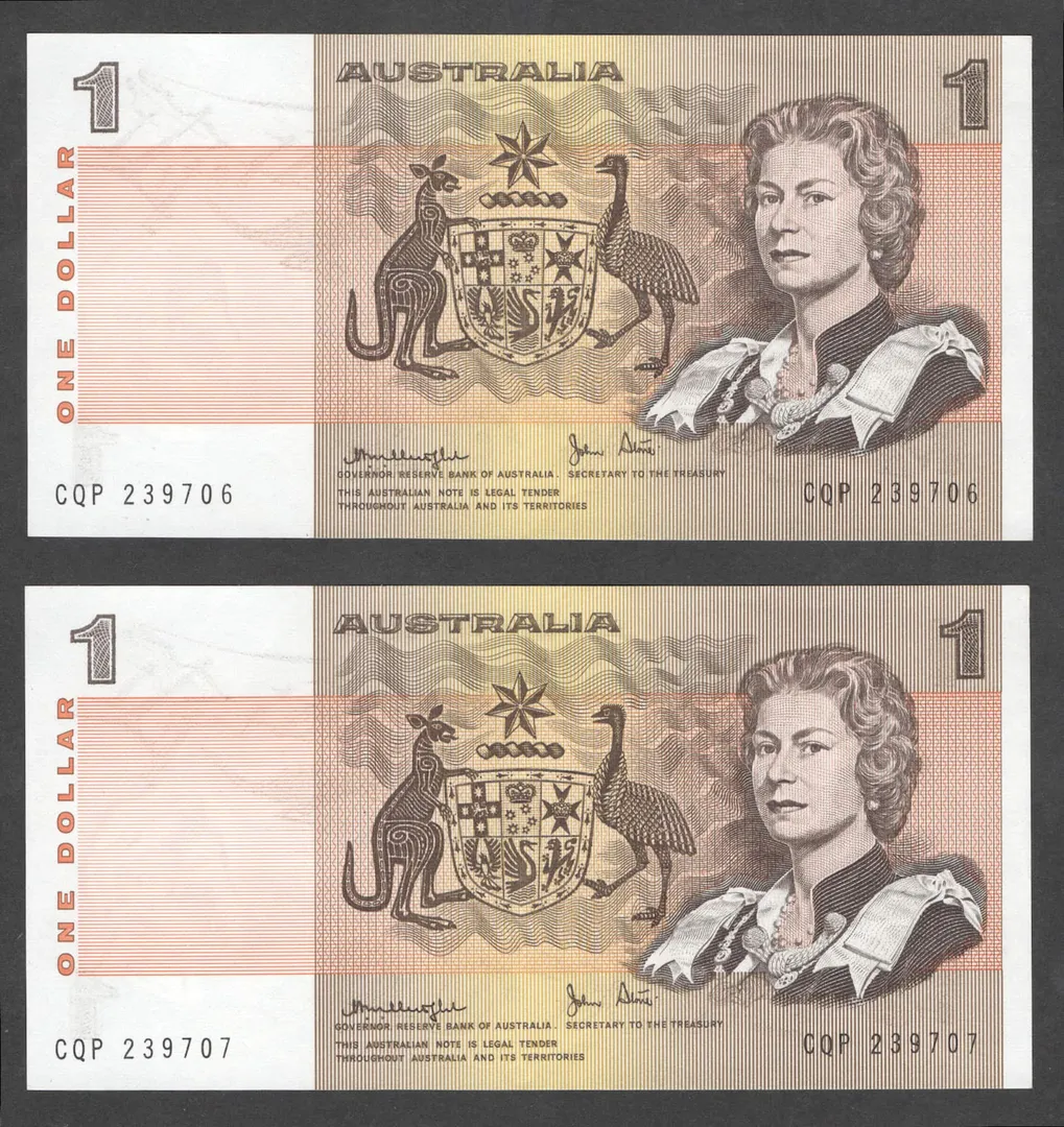 Lot 2 — 1979 $1 Knight/Stone PAIR [CQP] aUnc