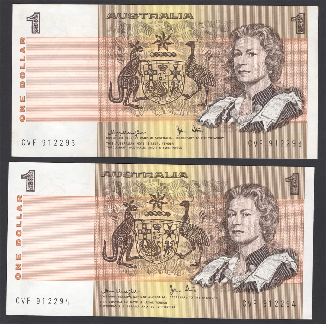 Lot 11 — $1 : Serial # CVF 912293-294