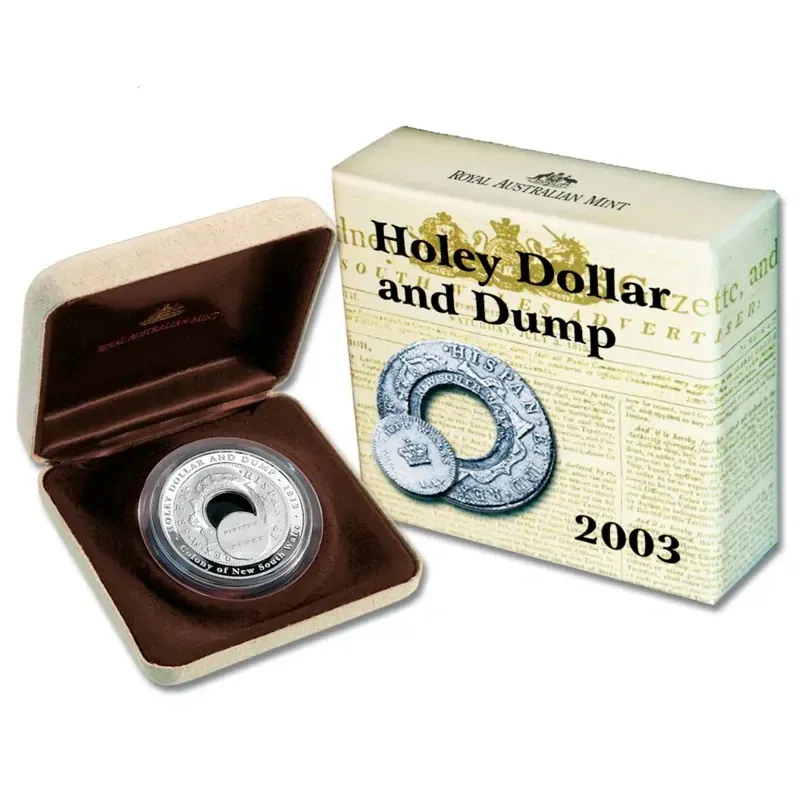 Lot 34 — 2003 1.75oz Silver Holey Dollar & Dump Silver Proof Coin