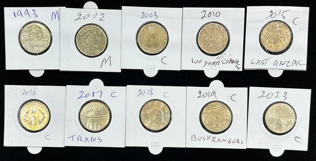 Lot 28 — Group of 10 Assorted Commemorative $1 Coins