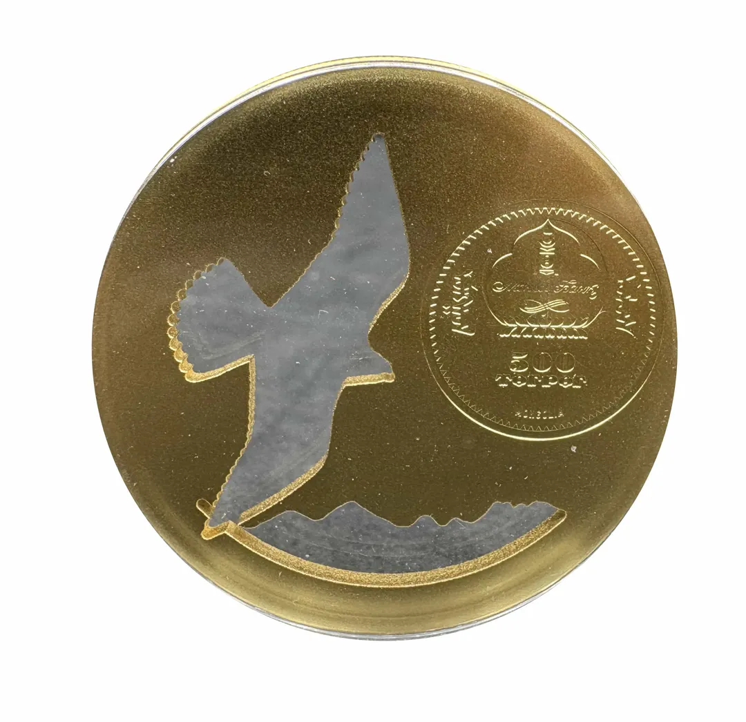 Lot 33 — 2015 Mongolia 1/2oz Saker Falcon (Falco Cherrug) .925 (14.38g silver) Proof